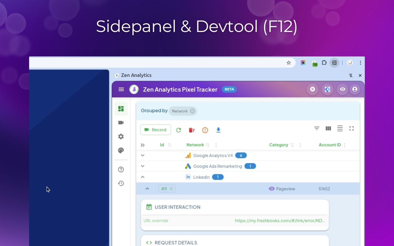 Sidepanel & Devtool View